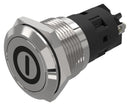 EAO 82-5152.2000.B001 Vandal Resistant Switch, On/Off, 82 Series, 19 mm, SPDT, Maintained, Round Flat Flush, Natural