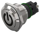 EAO 82-6162.1000.B002 Vandal Resistant Switch, Standby, 82 Series, 22 mm, SPDT, Momentary, Round Raised Flat Flush