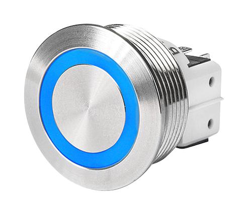 SCHURTER 3-145-557 Vandal Resistant Switch, MSM II Series, 22 mm, SPDT, Momentary, Round Flat, Natural