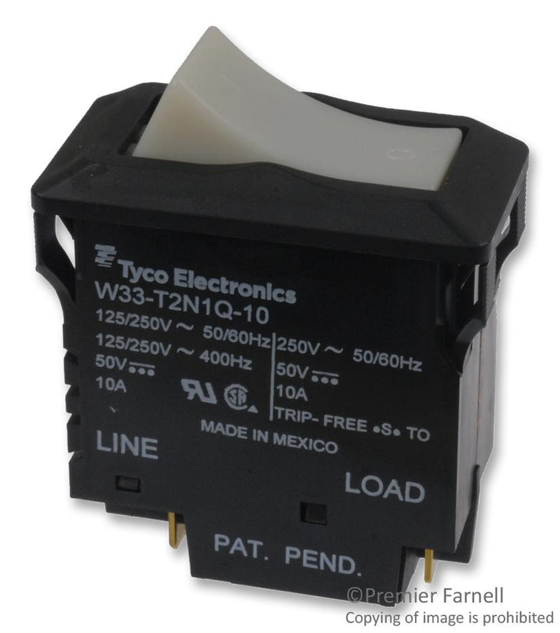 POTTER&BRUMFIELD - TE CONNECTIVITY W33-T2N1Q-10 CIRCUIT BREAKER, THERMAL, 2P, 250V, 10A