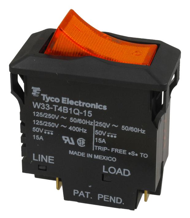 POTTER&BRUMFIELD - TE CONNECTIVITY W33-T4B1Q-15 CIRCUIT BREAKER, THERMAL, 2P, 250V, 15A