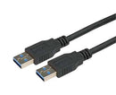 L-COM CAU3ZAA-1M USB Cable, Type A Plug to Type A Plug, 1 m, 3.3 ft, USB 3.0, Black