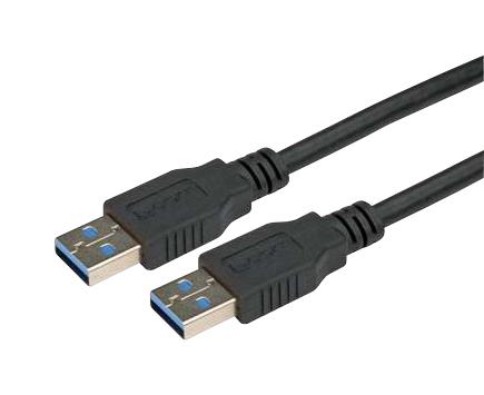 L-COM CAU3ZAA-1M USB Cable, Type A Plug to Type A Plug, 1 m, 3.3 ft, USB 3.0, Black