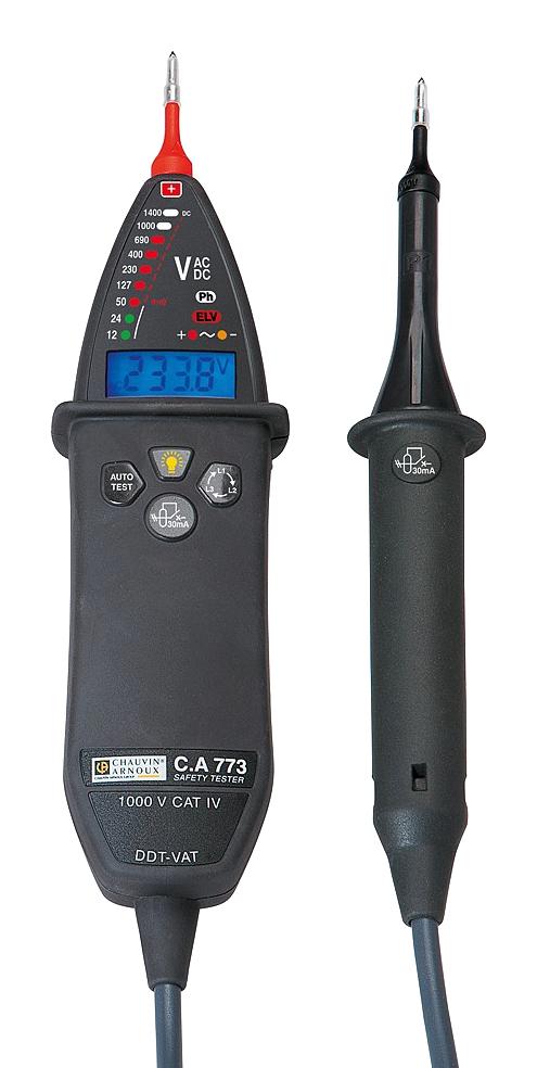 CHAUVIN ARNOUX P01191773 Voltage Tester, CA 773, 12V to 1kV, LED, -15 &deg;C, 45 &deg;C CA 773