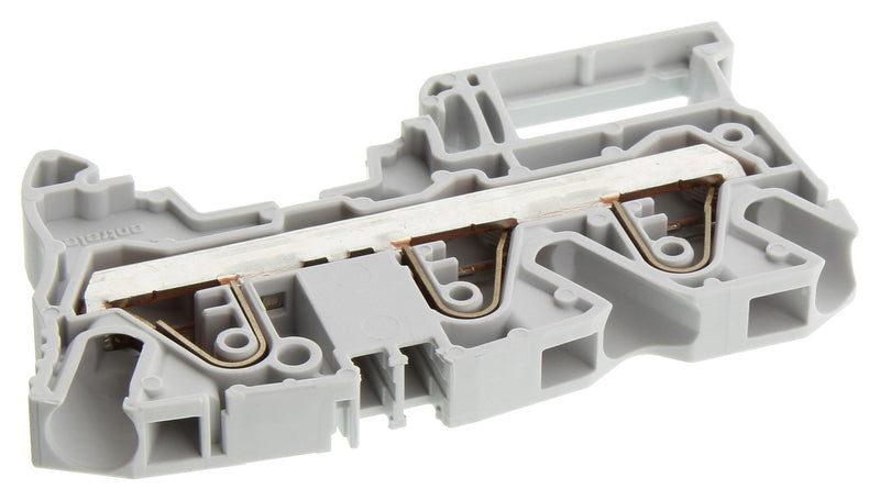 ENTRELEC - TE CONNECTIVITY 1SNK708011R0000 DIN Rail Mount Terminal Block, 3 Ways, 8 AWG, 6 mm&sup2;, Clamp, 41 A