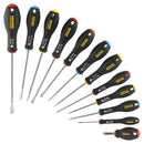 STANLEY FAT MAX FMHT65426-0 Screwdriver Set, 12 Pieces, 3 x Parallel/3 x Flared/PH0,PH1, PH2 Philips/PZ0, PZ1, PZ2 Pozi