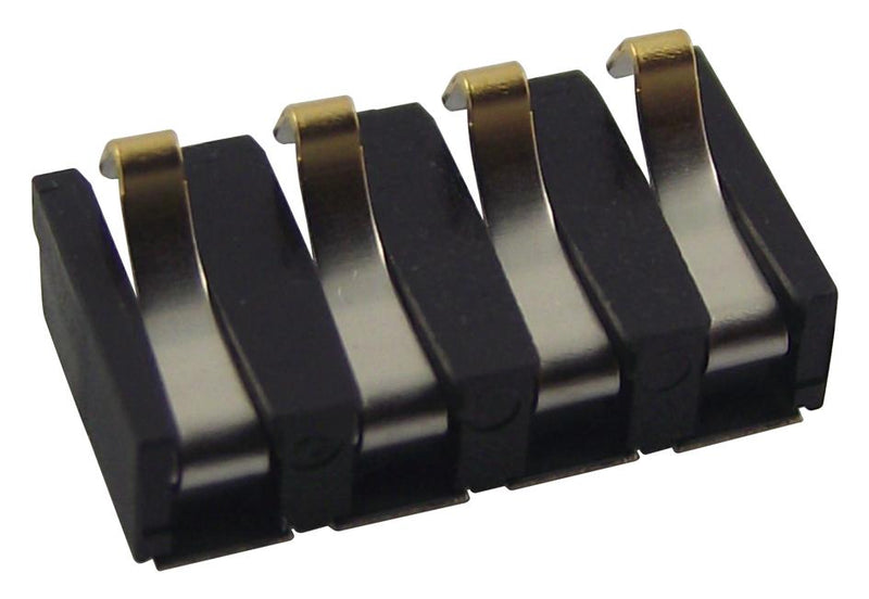 KYOCERA AVX 9155002401006 Battery Connector, 9155 Series, Removable, 125V AC, 4mm Pitch, 2 Contacts, Gold Plated, Half Spring