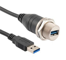 L-COM U3A00021-1M USB Cable, Type A Plug to Type A Receptacle, 1 m, 3.3 ft, USB 3.0, Black