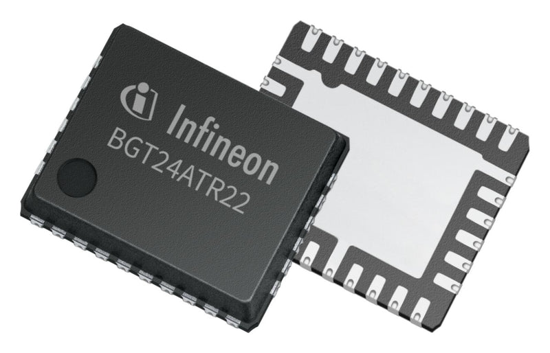 INFINEON BGT24ATR22E6433XUMA1 RF Transceiver, 24GHz to 24.25GHz, 400Kbps, 3dBm, 1.71V to 3.465V, 18mA Tx/25mA Rx, VQFN-EP-32 BGT 24ATR22 E6433, SP005573958