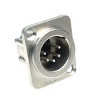 AMPHENOL AUDIO AX5MD XLR Connector, 5 Contacts, Plug, Panel Mount, Silver Plated Contacts, Zinc Alloy Body, AX Series