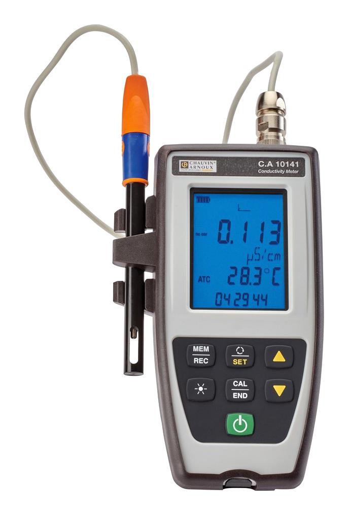 CHAUVIN ARNOUX CA10141 Conductivity Meter, 0.05&micro;S/cm to 500mS/cm, Conductivity, Resistivity, Salinity, TDS, Temperature