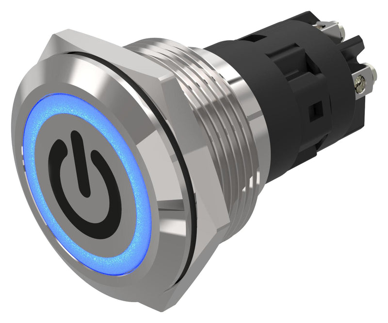 EAO 82-6152.2123.B002 Vandal Resistant Switch, Standby, 82 Series, 22 mm, SPDT, Maintained, Round Flat Flush, Natural