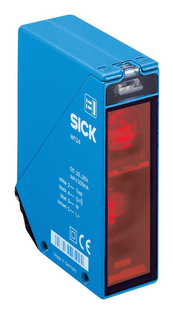 SICK WT24-2B410 Photo Sensor, 2.5 m, NPN/PNP, Proximity Diffuse, 10 to 30 VDC, M12 Connector, W24-2 Series