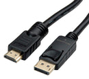 ROLINE 11.04.5777 Audio / Video Cable Assembly, DisplayPort Plug, UHDTV Plug, 32.8 ft, 10 m, Black