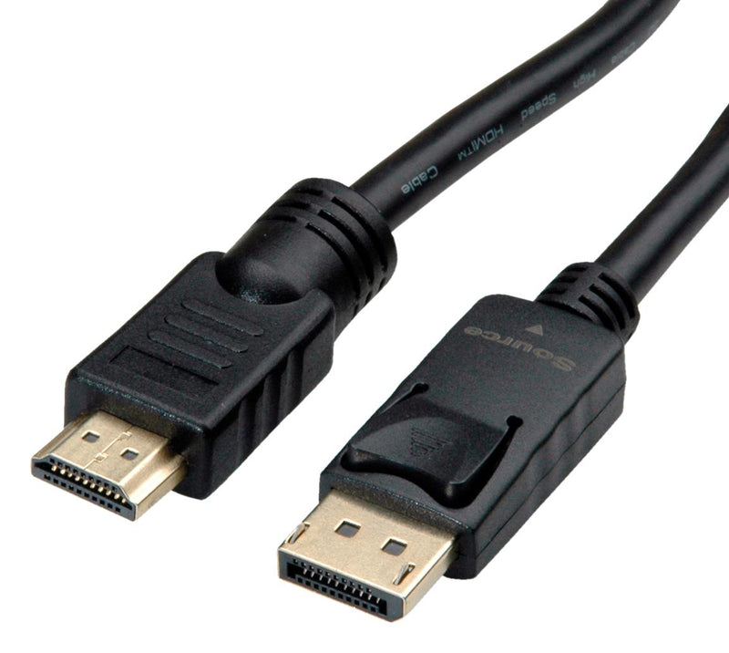 ROLINE 11.04.5777 Audio / Video Cable Assembly, DisplayPort Plug, UHDTV Plug, 32.8 ft, 10 m, Black
