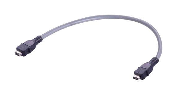 HARTING 33483232A21005 Ethernet Cable, 10 Contact, IX Type B Plug to IX Type B Plug, Grey, 500 mm, 19.7 "