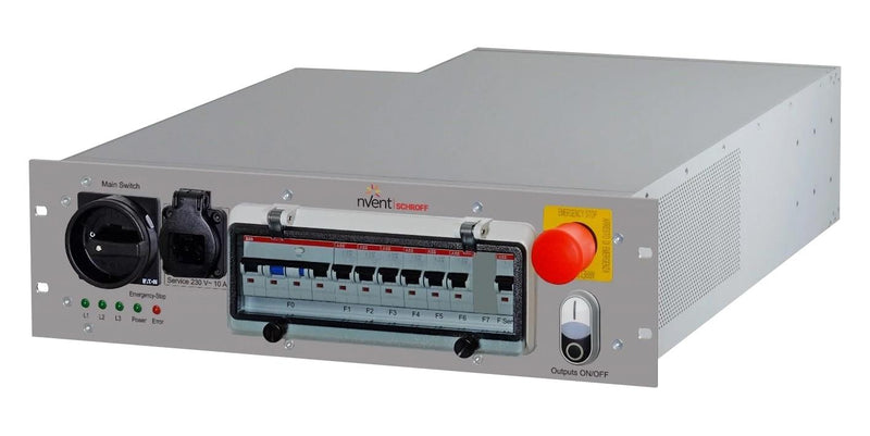 NVENT SCHROFF 21270-001 Power Distribution, 3 Ph, 3U, IP2014, 15 Outlets, 400 V, 16 A, 547.11 mm, 483 mm
