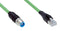 SICK YM2X18-020EG1MRJA8 Sensor Cable, X Coded, Green, M12 Plug, RJ45 Plug, 8 Positions, 2 m, 6.6 ft