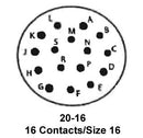 ITT CANNON KPSE06B20-16PW Circular Connector, KPS Series, MIL-DTL-26482 Series I, Straight Plug, 16 Contacts, Crimp Pin
