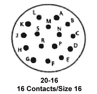 ITT CANNON KPSE06B20-16PX Circular Connector, KPS Series, MIL-DTL-26482 Series I (VG95328), Straight Plug, 16 Contacts