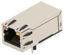 TE CONNECTIVITY 2489103-1 Modular Connector, GO/Y LED, RJ45 Jack, 1 x 1 (Port), 8P8C, Cat6, Through Hole Mount