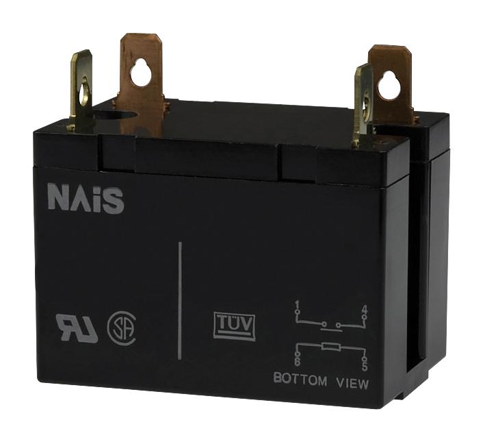 PANASONIC HE1AN-AC120V Power Relay, SPST-NO, 120 VAC, 30 A, HE Series, Panel Mount, Non Latching