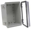 BUD INDUSTRIES PTQ-11040-C ENCLOSURE, PC/GFR, GRAY/CLEAR