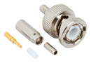 AMPHENOL RF 031-315 RF / Coaxial Connector, BNC Coaxial, Straight Plug, Crimp, 50 ohm, RG174, RG188, Brass