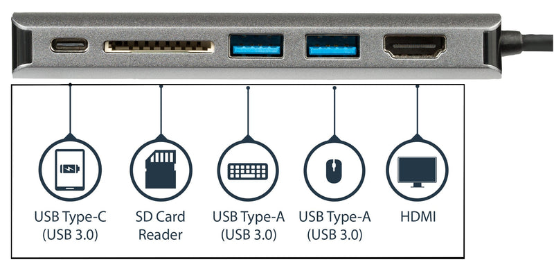 STARTECH DKT30CSDHPD3 USB-C Multiport with 4K HDMI Adaptor and USB 3.0 Power Delivery, Space Grey GTIN UPC EAN: 0065030880022