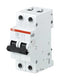 ABB 2CDS252001R0824 Thermal Magnetic Circuit Breaker, MCB, 2P, 6 kA, 400 V, 100 A S202-C100