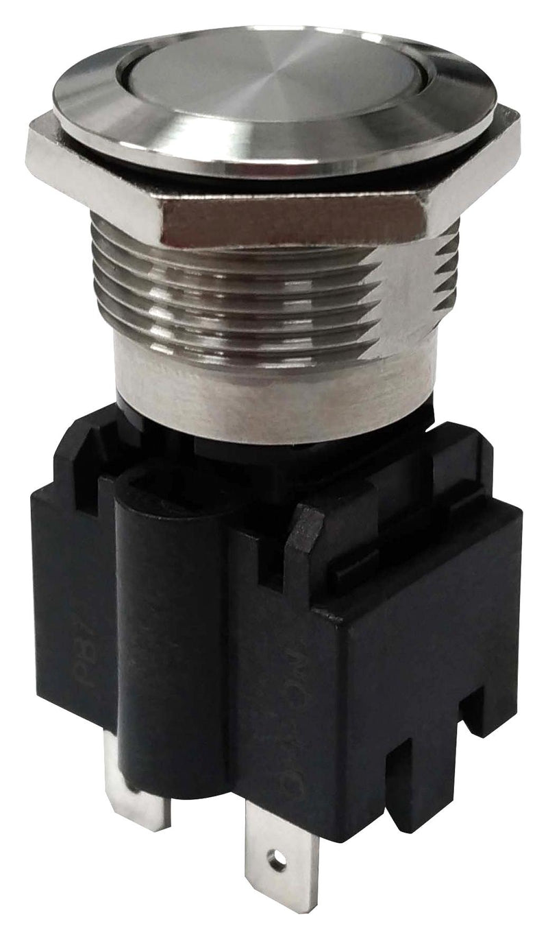 MULTICOMP PRO MP-PB7-05B22FR Vandal Resistant Switch, 0.748 ", SPST-NO, Latching, Round Flat, Natural
