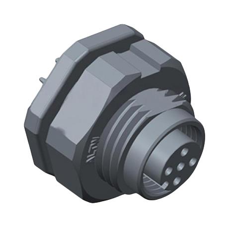 AMPHENOL LTW MSAP-03PFFP-SF8002 Sensor Connector, M Series, M12, Female, 3 Positions, Solder Socket, Straight Panel PCB Mount