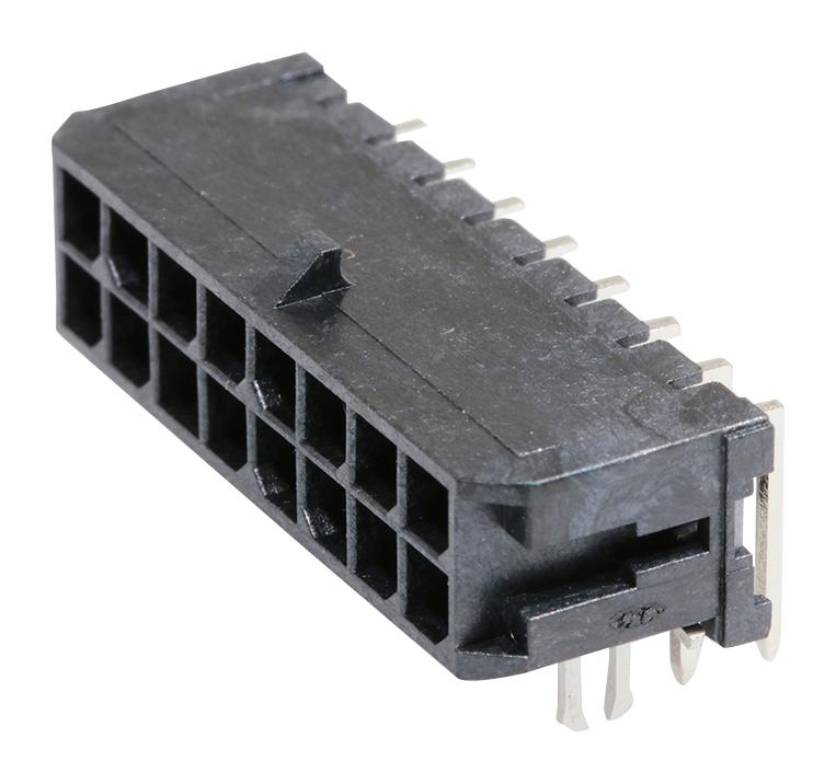 MOLEX 43045-1623 Pin Header, Power, 3 mm, 2 Rows, 16 Contacts, Through Hole Right Angle, Micro-Fit 3.0 43045