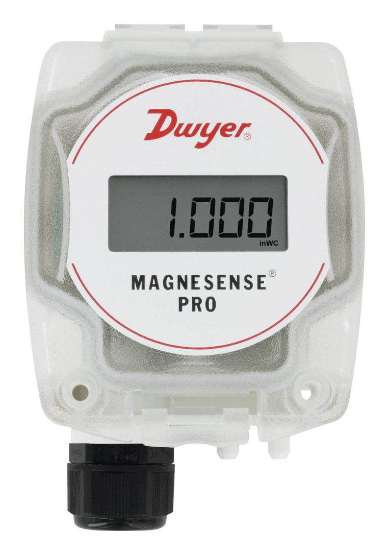 DWYER MSX-S12-PA-LCD Pressure Transmitter, 5 Inch-H2O, Differential, Air, Gas, Analogue, Terminal Block, LCD Display