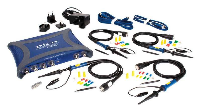PICO TECHNOLOGY PICOSCOPE 3417E FULL KIT PC USB Oscilloscope, PicoScope 3000E Series, 4 Channel, 350 MHz, 5 GSPS, 1.2 ns