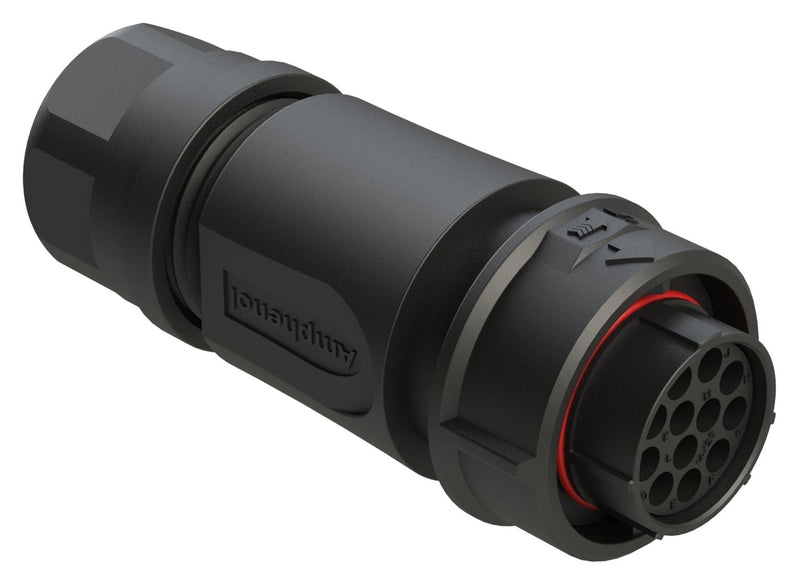 AMPHENOL SINE/TUCHEL FLS6BS14N12S03 Circular Connector, ecomate Aquarius Fathom Lock Series, Straight Plug, 12 Contacts