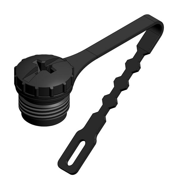 AMPHENOL CONEC 43-16212 Dust Cap / Cover, with Loop, Black, Protective Cap, CONEC M12 Socket Connectors