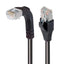 L-COM TRD695SZRA1BLK-2 Ethernet Cable, Cat6, 90&deg; RJ45 Plug to RJ45 Plug, FTP (Foiled Twisted Pair), Black, 609.6 mm