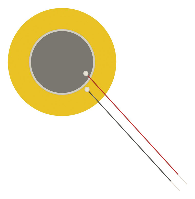 PUI AUDIO AB4122B-LW50 Piezo Bender, 2.2 kHz, 30 nF, 250 ohm, 41 mm D x 0.63 mm H