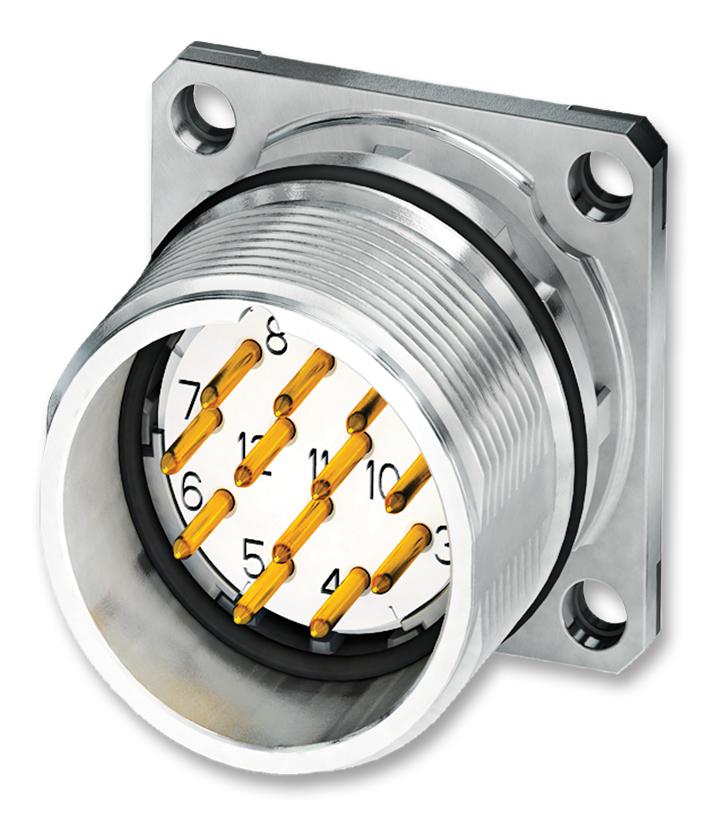 PHOENIX CONTACT 1619968 Sensor Connector, SPEEDCON Series, M23, Male, 12 Positions, Solder Pin, Straight Panel Mount GTIN UPC EAN: 4046356820141 CA-12P1N122S00