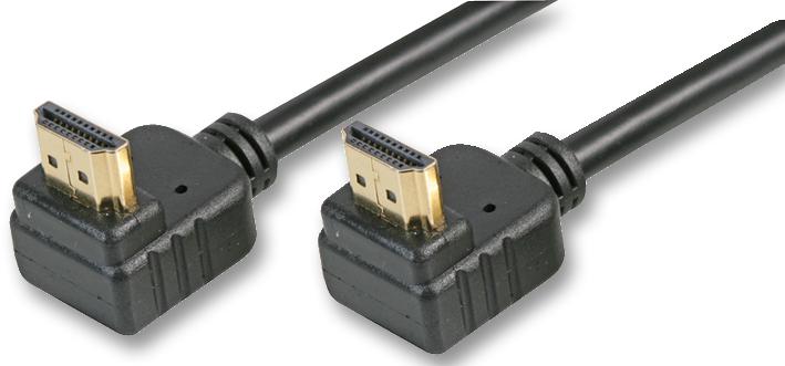 PRO SIGNAL PSG03666 Audio / Video Cable Assembly, HDMI Plug, 90&deg;, HDMI Plug, 90&deg;, 6.6 ft, 2 m, Black