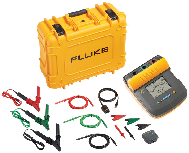 FLUKE FLUKE-1555 FC KIT W/IR3000 Insulation Tester, Digital Megohmmeter, 250V, 500V, 1kV, 2.5kV, 5kV, 10kV, 2Tohm, -20 &deg;C, 50 &deg;C