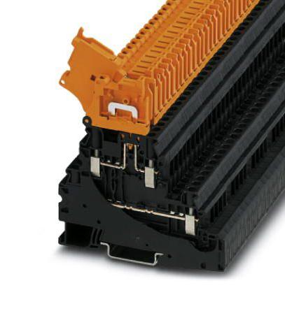 PHOENIX CONTACT 3214326 DIN Rail Mount Terminal Block, Lever Disconnect, 4 Ways, 26 AWG, 10 AWG, 4 mm&sup2;, Screw, 28 A