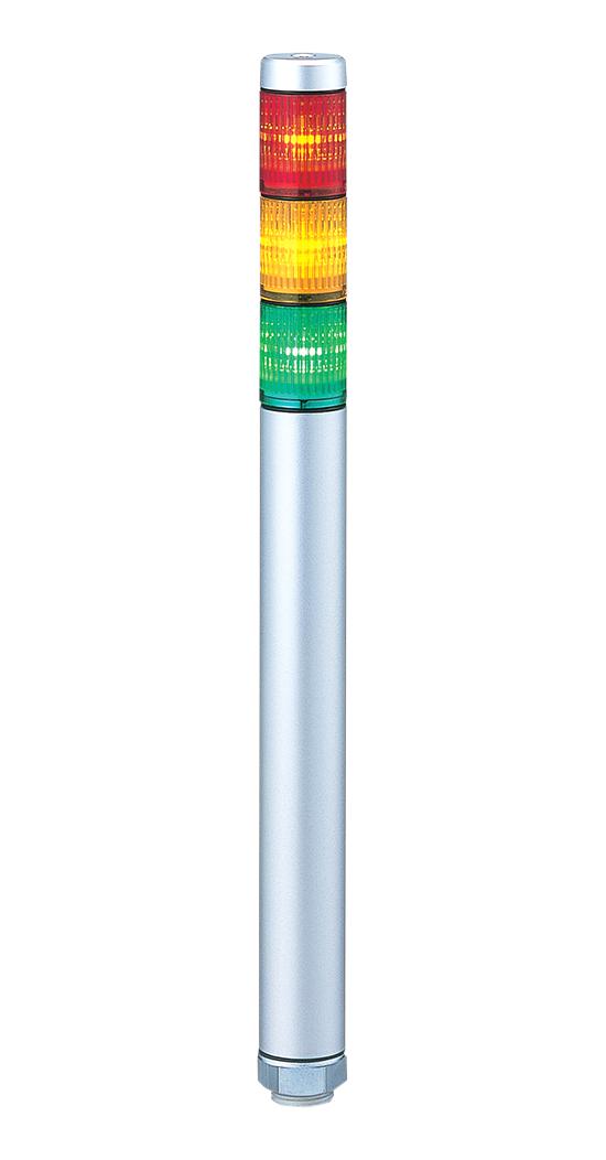 PATLITE MP-302-RYG Signal Tower, 3 Tier, Amber, Green, Red, 4 Pin M12 Connector, 24VDC, IP65