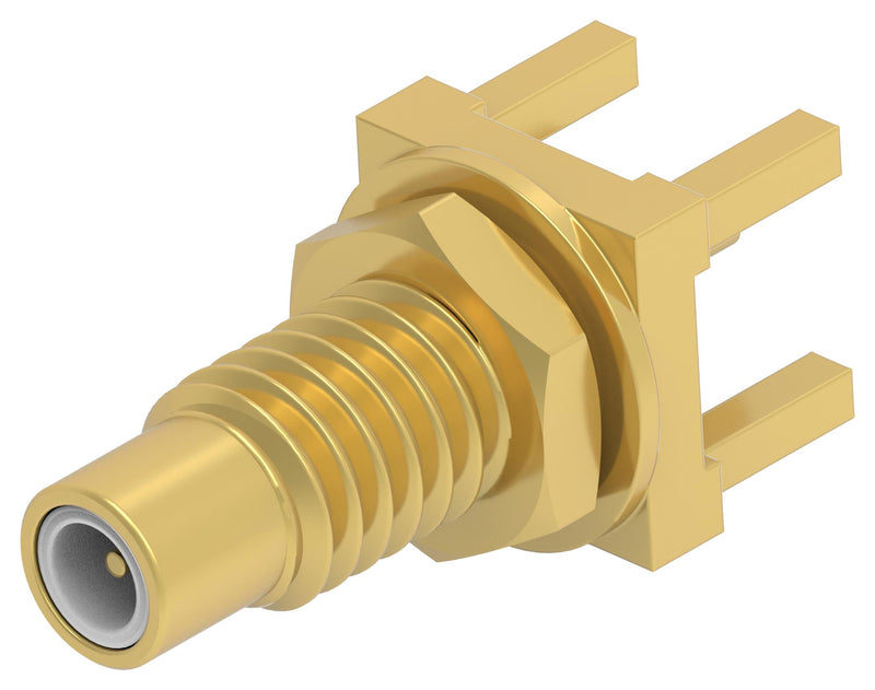 TE CONNECTIVITY 2477165-1 RF / Coaxial Connector, SMC Coaxial, Straight Jack, Through Hole Vertical, 50 ohm, Brass
