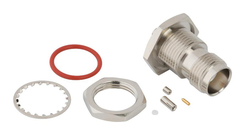 AMPHENOL RF 031-6960 RF / Coaxial Connector, TNC Coaxial, Straight Bulkhead Jack, Solder, Crimp, 50 ohm, 0.81mm Micro