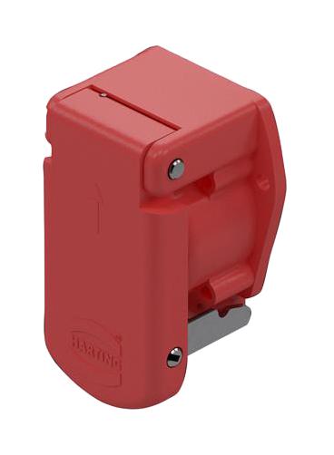 HARTING 09580060023 Circular Connector, Traffic Red, Circular Industrial, HARTING UIC Series, Bulkhead Receptacle