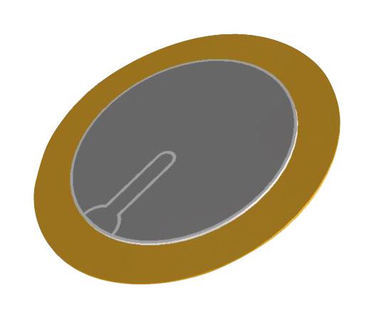 PUI AUDIO AB2745BF Piezo Bender, 4.5 kHz, 0.016 UF, 500 ohm, 27 mm D x 0.51 mm H