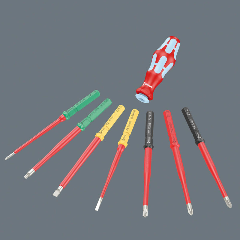 WERA K K VDE STAINLESS 8 EXTRA SLIM 1 TIE Screwdriver Set, VDE, Handle/Torx/Hook and Loop Fastener Strip, 8 Piece
