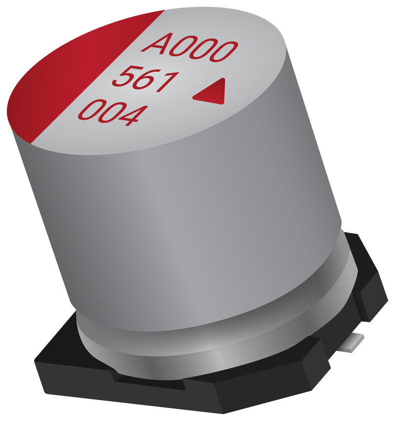KYOCERA AVX APA0606101M006R Polymer Aluminium Electrolytic Capacitor, 100 &micro;F, 6.3 V, Radial Can - SMD, 0.022 ohm